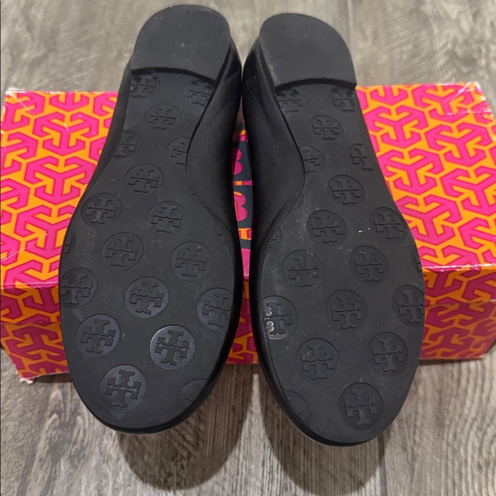 Tory Burch Leather Reva Ballet Flats with Gold Accent - Picture 7 of 10